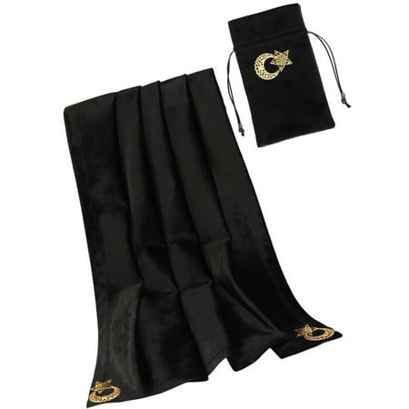 

Tarot Classic Thick Soft Velvet Tablecloth Tangdown Astrology Divination Games Witch Lettering Tablecloth Embroidery 24x24 Inch -