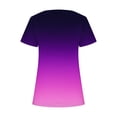 thumbnail image 3 of Raeneomay Split Hem Shirt and Oversized T Shirts Women's Short Sleeved Gradient Printed Neck Button Open Hem T-Shirt Top, 3 of 4