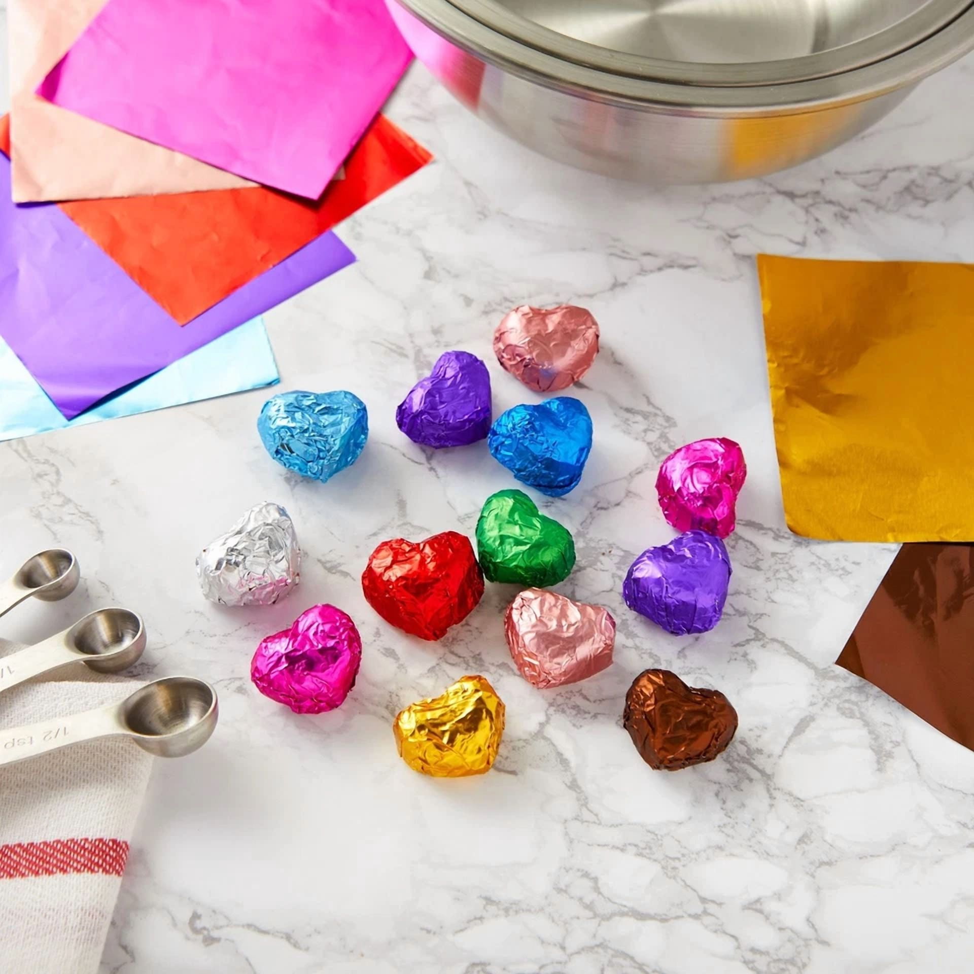 CRESTIN- Aluminum Foil Wrappers For Candy And Chocolate (4 In, 10 Colors, 1000 Sheets)