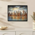 thumbnail image 3 of Nawypu Framed Wall Art Large Cityscape New York Wall Decor Canvas Prints Abstract Brown City Theme Paintings Modern Canvas Wall Art for Living Room Bedroom, 3 of 4