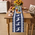 thumbnail image 2 of Christmas Elk Table Runner 72 Inches Long Farmhouse Dress Scarves, Xmas Snowflakes Vintage Navy Blue Geometric Art Dining Tablerunner for Coffee Table/Kitchen Island/Party Décor, 13" x 72", 2 of 8