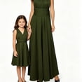thumbnail image 4 of Weebloom Teen Girls Summer Dress Elegant Formal Sleeveless Dress Versatile Wear Party Gown Dresses For Girls Army Green 9-14 Years, 4 of 4