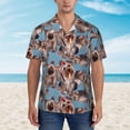 thumbnail image 3 of Manatee Starfish Pattern Mens Hawaiian Shirt Short Sleeve Casual Button Up Tropical Summer Beach Shirt, 3 of 9
