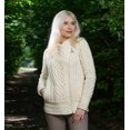 thumbnail image 5 of SAOL 100% Merino Wool Women's Aran Zip Cable Knit Cardigan Sweater Irish Jacket Made in Ireland, 5 of 9