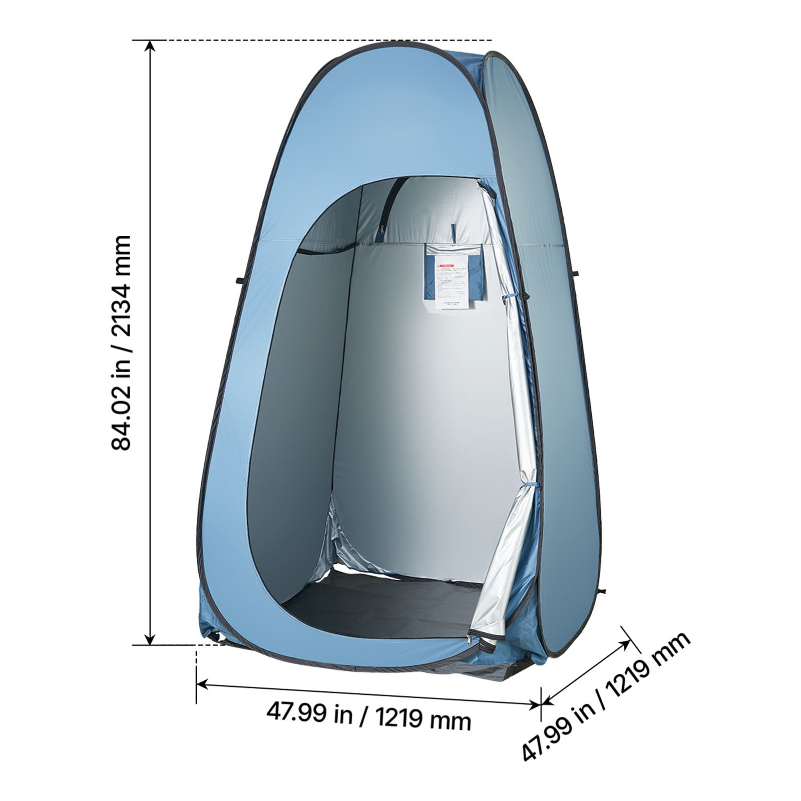 KFFKFF Camping Shower Tent, Instant Setup Changing Room with Storage Bag, Ground Stakes, Ropes, Carry Bag, Durable 190T Polyester with Silver Coating, Ideal for Camping & Outdoor Activities