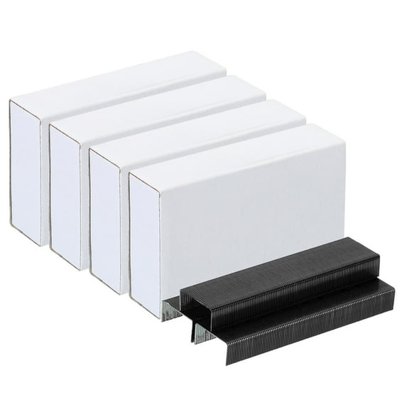 Unique Bargains Staples for Stapler, 4 Pack(1000Pcs Staples Per Pack) 26/6 Standard 1/4 Inch Length Staples Jam Free Black