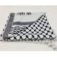 thumbnail image 2 of Palestine scarf, Keffiyeh, Arafat Hatta, bred with tassels, Shemagh Keffiyeh Arab houndstooth100%, 2 of 2