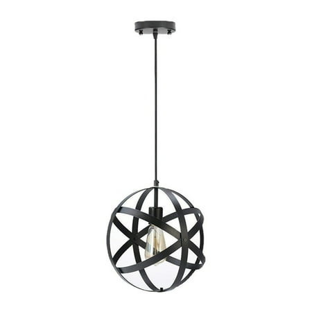 

Ovzne Industrial Metal Chandelier Black Spherical Chandelier Earth Ceiling Light Retro Chandelier Clearance
