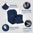 thumbnail image 3 of Super Stretch Couch Covers Recliner Covers Recliner Chair Covers Form Fitted Standard / Oversized Power Lift Reclining Slipcovers, Feature Soft Thick Jacquard, Navy, 2 Pack, 3 of 7