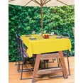thumbnail image 4 of Outdoor Tablecloth Bright Yellow Rectangle Patio Tablecloths 60x84, Waterproof Outside Table Cloths with Umbrella Hole and Zipper, Solid Color Summer Table Cover for Outdoor Tables Garden, 4 of 5