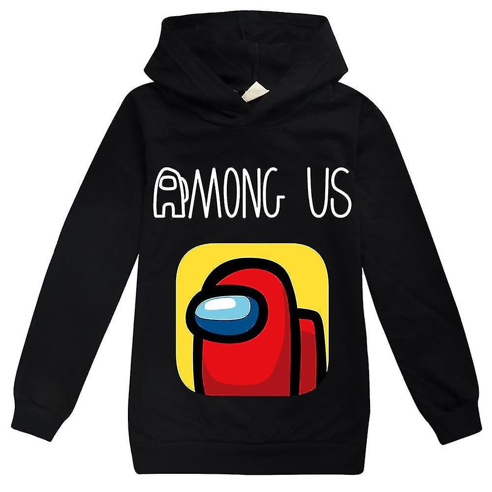 Kids Among Us Game Hooded Hoodie Impostor Pulr Boys Sweatshirt Top Size 9 10 Years Black Walmart