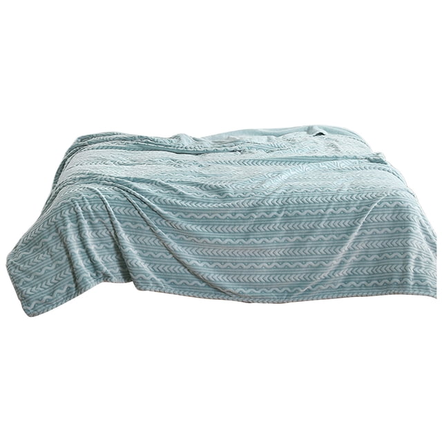 Aooww Couverture Douce et Épaisse Double Couche Raschel un Incontournable pour Se Réchauffer en Hiver, Adaptée aux Lits, Canapés et Autres Scènes, Offrant un Confort Ultime, Essentiels pour la Maison du Nouvel An, Bleu Clair