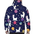 thumbnail image 7 of Fotbe Men's Hoodie with Lama in Space Pattern - Kangaroo Pocket Pullover Hooded Sweatshirt, Perfect for Daily Wear, Travel, and Home-Medium, 7 of 7