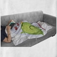 thumbnail image 6 of Kissing Soft Flannel Fleece Throw Blanket, Green and Mauve Birds Illustration Ahead of Circle Pattern on Plain Background, Cozy Plush for Indoor and Outdoor Use, 60" x 80", Multicolor, by Ambesonne, 6 of 6