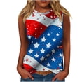 thumbnail image 2 of American Flag Tank Top Womens Red White and Blue Tank Red White and Blue Womens Tanks 4th of July Women Top Women's Casual Independence Day Sleeveless Round Neck Tops, 2 of 4