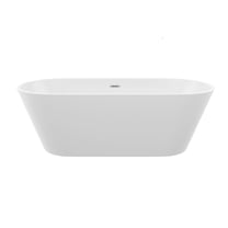 67" Acrylic Freestanding Bathtub, Gloss White, Chrome Overflow & Drain | Spacious soaking design with modern elegance, easy-clean acrylic, ideal for master bathrooms