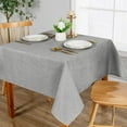 thumbnail image 2 of JIUZHEN Faux Linen Square Tablecloth - Wrinkle and Stain Resistant Washable Table Cloth for Kitchen Dining Room Holiday Table Cover for Dinner Picnic, Light Grey, 30 x 30 Inch, 2 of 8