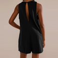 thumbnail image 6 of GILIGEGE Women's Summer Sleeveless Romper Casaul Beach Vacation Loose Shorts Jumpsuit Overalls Outfits 2025 with Pocket Linen Overalls for Women Fashionable Cotton and Linen Pocket Jumpsuit Shorts, 6 of 7