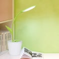 thumbnail image 2 of Lightahead® Modern Stylish Eye Friendly LED Desk Lamp - USB Powered Dimmable Touch Control Flexible Reading Light - Sapling Pot with Pen Holder, Green, 2 of 2