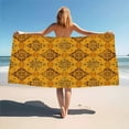 thumbnail image 2 of Golden Floral Tiles Pattern Beach Towel Soft Microfiber Bath Towel Quick Dry Sport Spa Pool Towels, 2 of 5