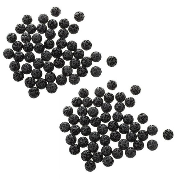 100 Pcs 18mm Diameter Black Bio Balls for Aquarium Pond Filter