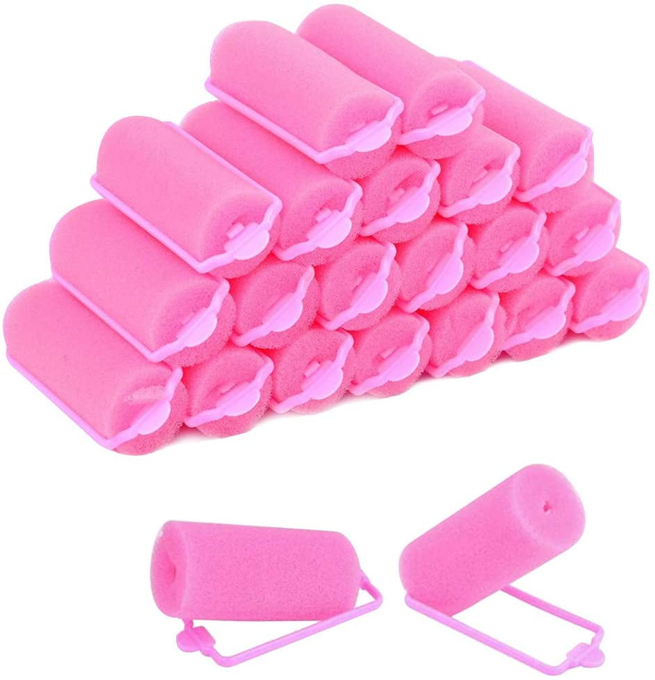 36 Pieces Foam Sponge Hair Rollers Pink Hair Rollers Soft Sponge Curlers DIY Hair Styling Hairdressing Tools for Women and Kids (20 mm)