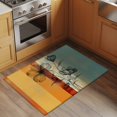thumbnail image 2 of 2x3 Ft Entryway Area Rug, Floral Orange Kitchen Rug Runner Washable Floor Mat, Multicolor Striped Decadent Botanical Flower Non Slip Indoor Door Mat Throw Carpet for Bathroom Living Room Bedroom, 2 of 8
