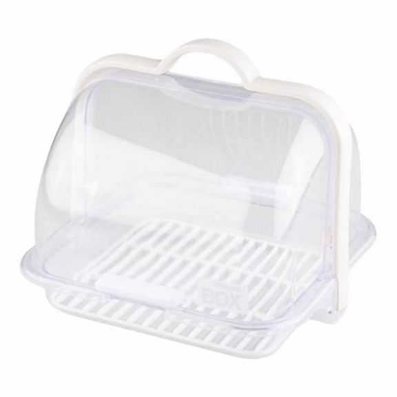 Btomtd Bread Box for Kitchen Countertop,Acrylic Bread Storage Container for Homemade Bread,Cookies, Bagels, Muffins, Bread Holder with Roll Top Lid,Clear