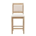 thumbnail image 2 of Maklaine 26" Counter Stool Upholstered Back & Seat in Graywash Finished Wood, 2 of 10