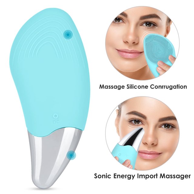 Sonic Cepillo de limpieza facial eléctrico de silicona con 3 modos de función, resistente al agua para todo tipo de piel, exfoliación suave, masaje