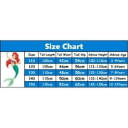 【Uhome】Girls Mermaid Bathing Suit 3PCS Hot Spring Bikini Swimsuits with Fish Tail Kids Beach Costume Set 3-12Y