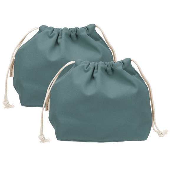 Uxcell 2 Pcs Bolsa de Maquillaje con Cordón, Bolsa Cosmética de Lona de 7.3" para Mujeres, Organizador de Artículos de Tocador para Viajes, Accesorios de Tocador, Gris Oscuro