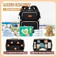 thumbnail image 6 of Diaper Bag Backpack, Campmoy 8 in 1 Large Diaper Bag with Changing Station, 900D Oxford Waterproof Diaper Bag with Unique Toy Hanging Rod Bassinet for Boys Girl(Black), 6 of 7