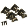 4Pcs Antique Wooden Box FourSided Foot Support Alloy Corner