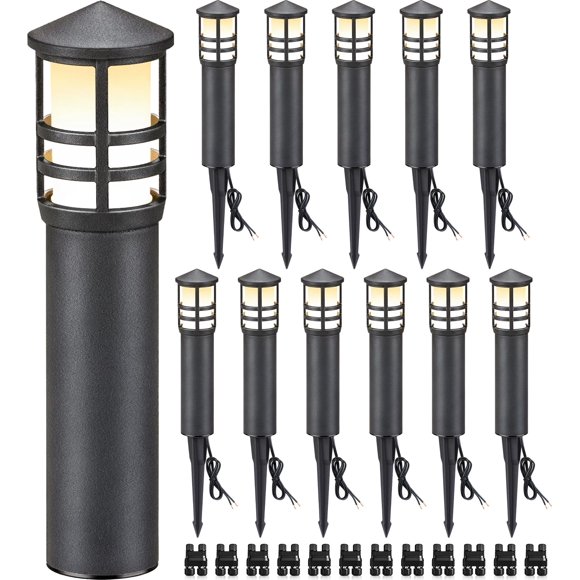 Luces para jardín SUNVIE, paquete de 12, 3 W, 3000 K, cableadas de 12-24 V