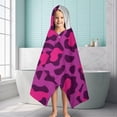thumbnail image 6 of Pink and Black Of Leopard Print Hooded Bath Towel，60"x35" for Ages 3 To 12 Kids, Quick Dry Lightweight Soft Microfiber Hood Beach Towel Cover Up for Kids, 6 of 7