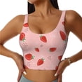 thumbnail image 2 of Picia Cute Strawberry C Sports Bra for Women,Padded Strappy Sports Bras Medium Support Yoga Bra with Removable Cups,Running Yoga Bra-Medium, 2 of 9