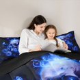 thumbnail image 4 of Homewish Halloween Skull Skeleton Queen Comforter Set,Goth Romantic Rose Comforter Sets Queen,Navy,Black Reversible,3-Piece,1 Comforter and 2 Pillowcases, 4 of 7