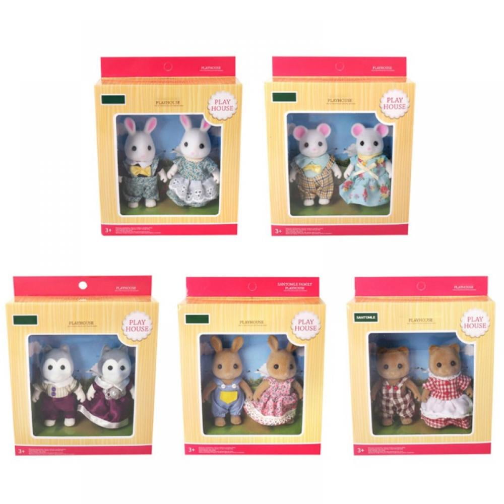 5 Sets Forest Family Villa Furniture Set Toy,Mini Small Animal Doll