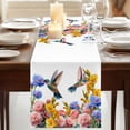 thumbnail image 3 of Table Runners 60 Inches Long Dress Scarves, Hummingbirds Farmhouse Kitchen/Dining Table Runner, Small Coffee Tablerunners, Spring Summer Watercolor Flowers Plant 13x60 Inch, 3 of 9