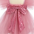 thumbnail image 6 of IDOPIP Toddler Baby Girls Sequins Bow Tie Tutu Dress Rainbow Ruffle Tulle Princess Dress with Headband, 6 of 7