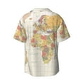 thumbnail image 2 of Gaeub Vintage World Map1 Men's Lapel Short Sleeve Shirt, Relaxed Fit Shirt, Soft and Breathable for Outdoors Party Travel - 3X-Large, 2 of 7