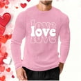 thumbnail image 6 of EchfiProm Mens Pink T shirts Waffle Shirts Long Sleeve Basic Graphic Love Valentine Tops for Adult L, 6 of 8