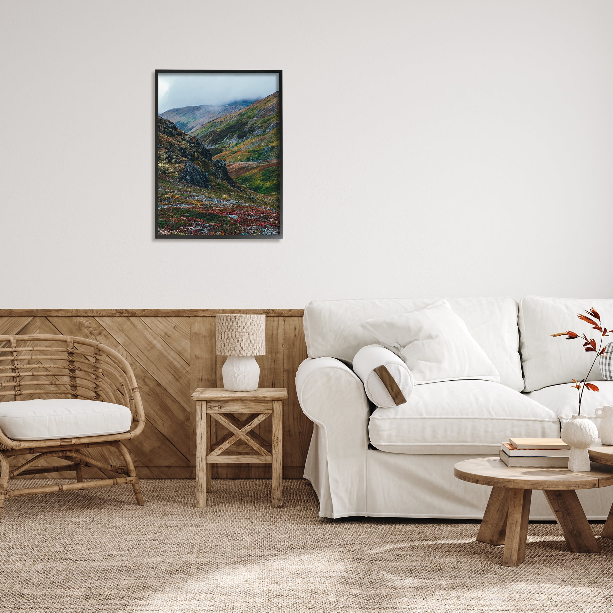 Stupell Industries Mountain Peaks Scenery Landscape Photography Black Framed Art Print Wall Art, 24 x 30
