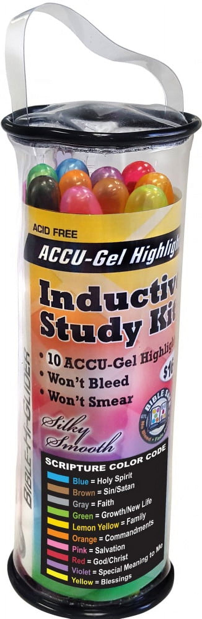 GT Luscombe 71060 Accu-Gel Hi-Glider Inductive Bible Study Kit - 10 Colors with Case