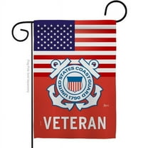 G142618-BO 13 x 18.5 in. US Coast Guard Veteran Garden Flag with Armed Forces Double-Sided Decorative Vertical Flags House Decoration Banner Yard Gift