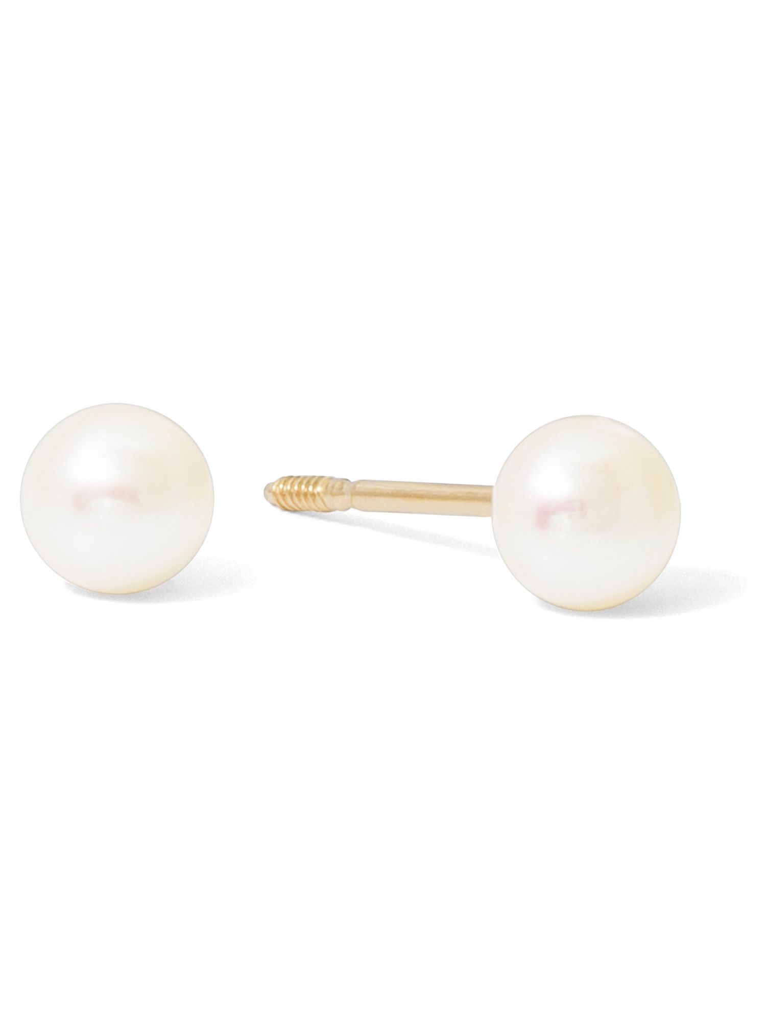 Brilliance Fine Jewelry 14K Yellow Gold Pearl Stud Earrings