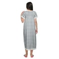 thumbnail image 3 of Moomaya Printed Short Sleeve Maxi Nightdress Button Down Cotton Sleepwear Gown, 3 of 6