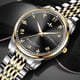 thumbnail image 5 of Reloj no mecánico para hombre, reloj para hombre, dorado, clásico, correa de acero fina, resistente al agua, luz nocturna, reloj de cuarzo para hombre, 5 of 6