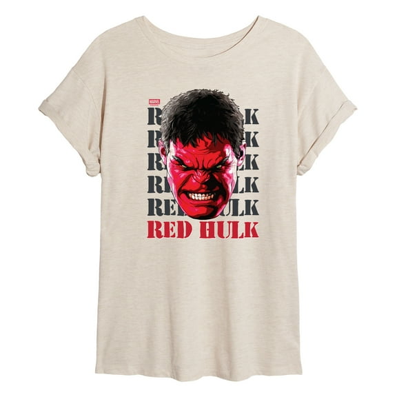 Marvel - Big Red Hulk Face - Women's Oversized Graphic T-Shirt